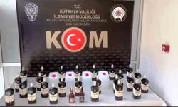 Kütahya'da 41 litre kaçak alkollü içki ele geçirildi