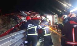 Rize’de otomobil bariyerlere çarptı: 1 ölü, 1 yaralı