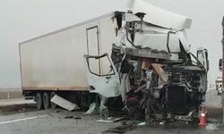 Tır yol kenarındaki tırın dorsesine çarptı: 1 yaralı