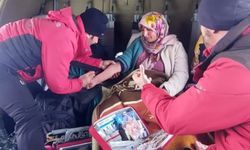 Bahçesaray'da hamile kadın helikopterle hastaneye ulaştırıldı