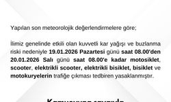 Bartın'da motosiklet, scooter ve bisikletlerin trafiğe çıkması yasaklandı