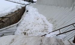 Elazığ'da ahırın tavanı çöktü
