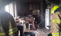 Erdek'te bir apartman dairesi alevlere teslim oldu