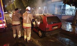İskenderun'da otomobil yangını