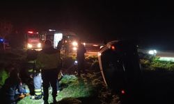 Kontrolden çıkan otomobil devrildi, sürücü yaralandı