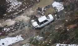 Metrelerce yüksekten dereye uçan otomobilden kendini atarak kurtardı