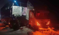 Sarıkamış'ta otobüs kamyona çarpı: 9 yaralı