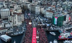 Galata Köprüsü'nde Filistin için toplandılar: 520 bin kişi tek yürek oldu