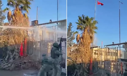 Hain saldırı sonrası şanlı Türk bayrağının tekrar göndere çekildiği anlar