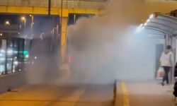 Metrobüsün motorunda yangın