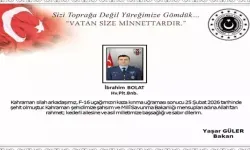 Ünlü isimlerden şehidimiz Pilot Binbaşı İbrahim Bolat’a veda