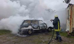 Ayvacık'ta araç yangını