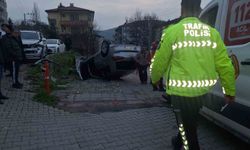 Devrek'te otomobil takla attı, sürücü yara almadan kurtuldu