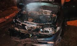 Park halindeki otomobil alev alev yandı