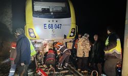 Yolcu treninin lokomotifi, düşen kaya parçası nedeniyle raydan çıktı