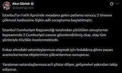 Bakan Gürlek: '2 binanın çökmesi hadisesine ilişkin adli soruşturma başlatılmıştır'