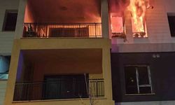 Defne'de apartman dairesinden alevler yükseldi
