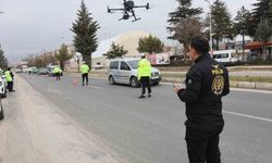 Elazığ'da dron destekli trafik uygulaması