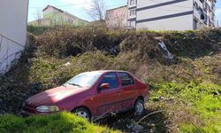 Freni boşalan otomobil şarampole uçtu: Baba ve oğlu yaralandı