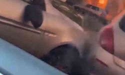 Kaza sonrası çocukların çığlıklarına rağmen kavga ettiler