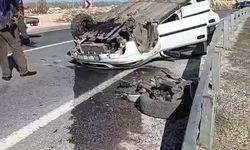 Takla atan araçtan burnu bile kanamadan kurtuldu