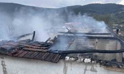Yatağan'daki yangında bir ev küle döndü