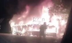 Amasya'da manav tezgahı alev topuna döndü