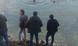 Baraj gölüne uçan otomobildeki sürücüyü ekipler kurtardı