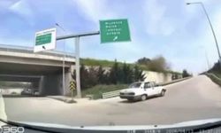 Bursa'da ters yönden giren sürücü kamerada
