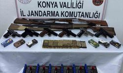 Konya'da jandarma çok sayıda silah ve silah parçası ele geçirdi: 3 tutuklama