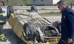 Sinop'ta kontrolden çıkan otomobil takla attı: 1 yaralı