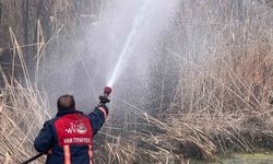 Van'da sazlık alanda yangın