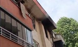 Düzce'de daireden yükselen alevler camları kırdı