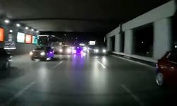Makas atarak trafiği tehlikeye düşüren araç kamerada