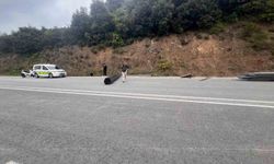 OSB yolunda kontrolden çıkan tır devrildi: 1 yaralı