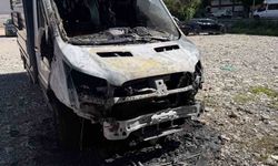 Siirt'te park halindeki kamyonet yandı