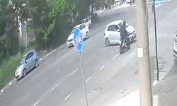 Tekirdağ'da 2 kişinin yaralandığı kaza kamerada