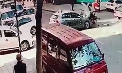 Tekirdağ'da iki kişinin yaralandığı kaza kamerada
