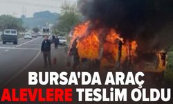 Bursa'da araç alevlere teslim oldu