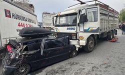 Freni boşalan kamyon 8 araca çarptı