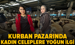 Bursa'da kurban pazarının kadın celepleri ilgi odağı oldu