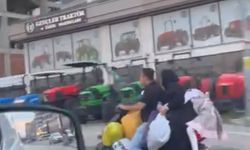 Bursa’da elektrikli scooter üzerinde tehlikeli yolculuk