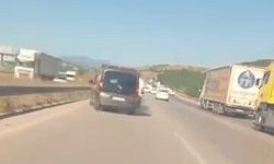 Bursa otobanında son anda kazadan kurtuldu
