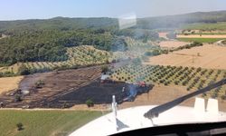 Çanakkale'de tarım arazisinde çıkan yangın ormana sıçramadan kontrol altına alındı