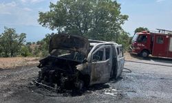 Manisa'da kamyonet küle döndü