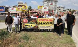 Taksiciler konvoyla korsan taşımacılığa tepki gösterdi