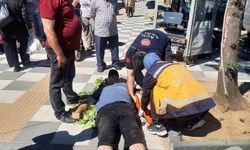 Tekirdağ'da kaldırıma takılan vatandaş hastanelik oldu