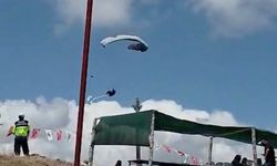 Çorum'da yamaç paraşütü pilotunun düşme anı kamerada