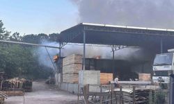 Kereste işletmesinde korkutan yangın