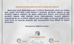 Meteoroloji'den Ankara için sağanak uyarısı